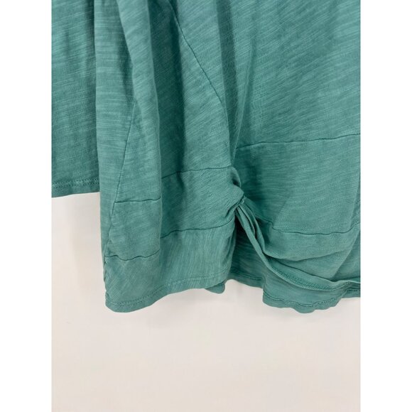 Habitat Clothes You Live In Womens Front Tie Scoop Neck Top Size Medium Green - Picture 3 of 5